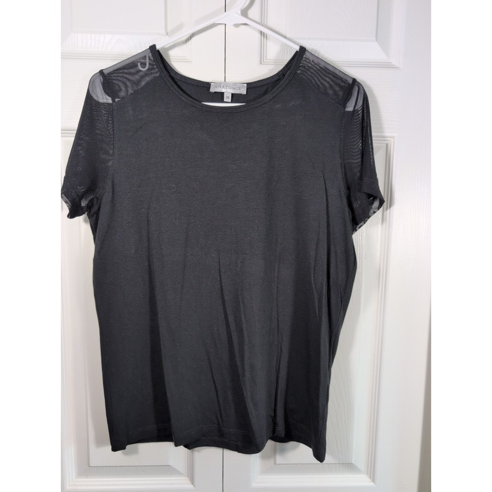 Anatomie Shirt Women's Medium Black Mesh Sleeves Travel‎ Luxury Office